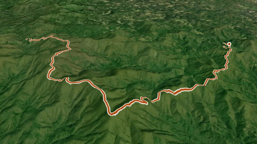 3-D terrain view of Benton MacKaye Trail
