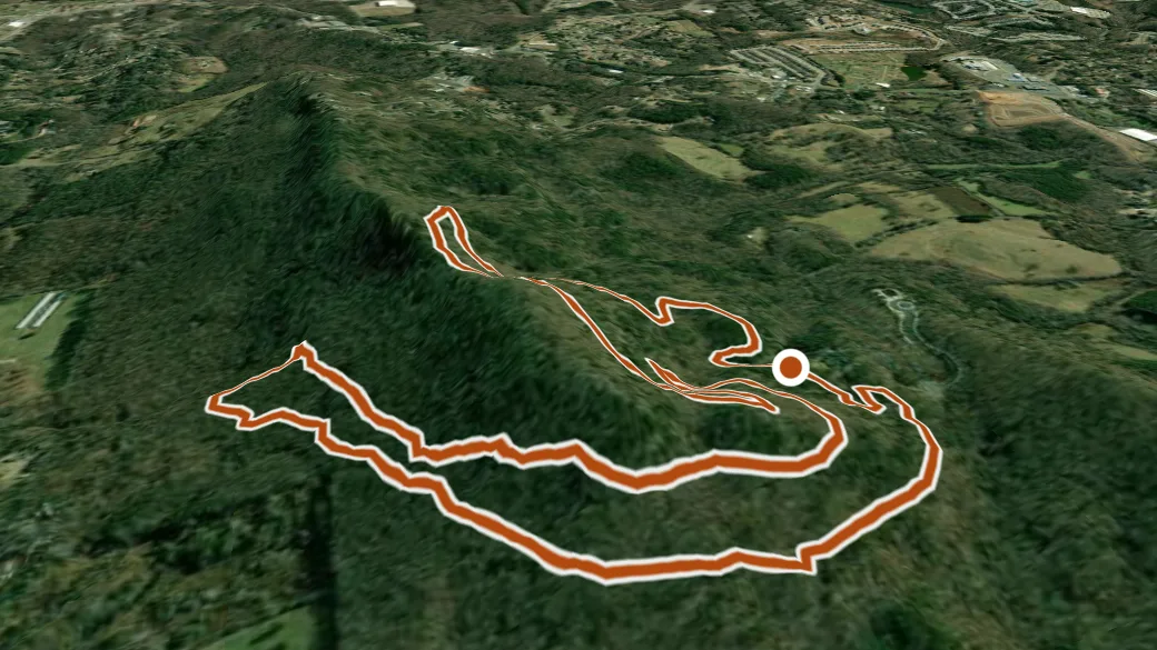 3-D terrain view of Indian Seats Trail