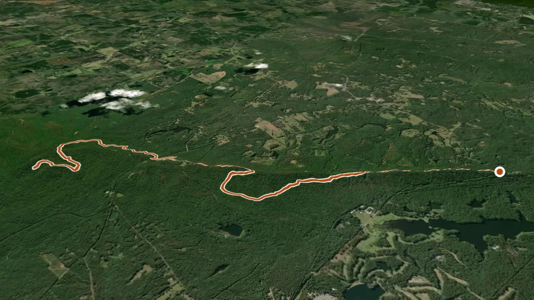 3-D terrain view of Pine Mountain Trail