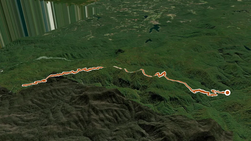 3-D terrain view of Foothills Trail