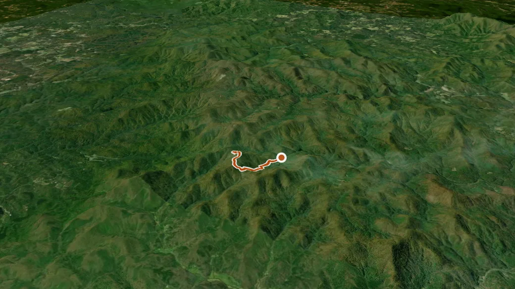 3-D terrain view of Edmonson Branch Trail
