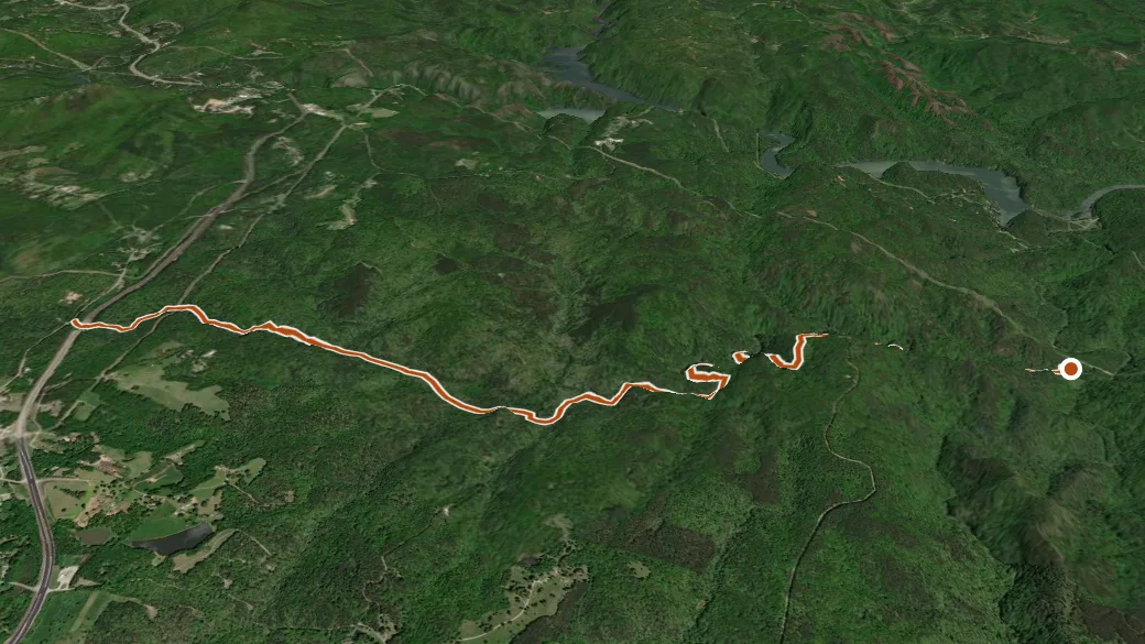 3-D terrain view of Panther Creek Trail
