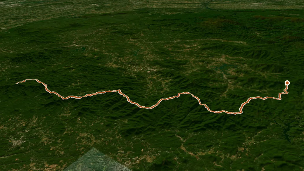 3-D terrain view of Appalachian National Scenic Trail