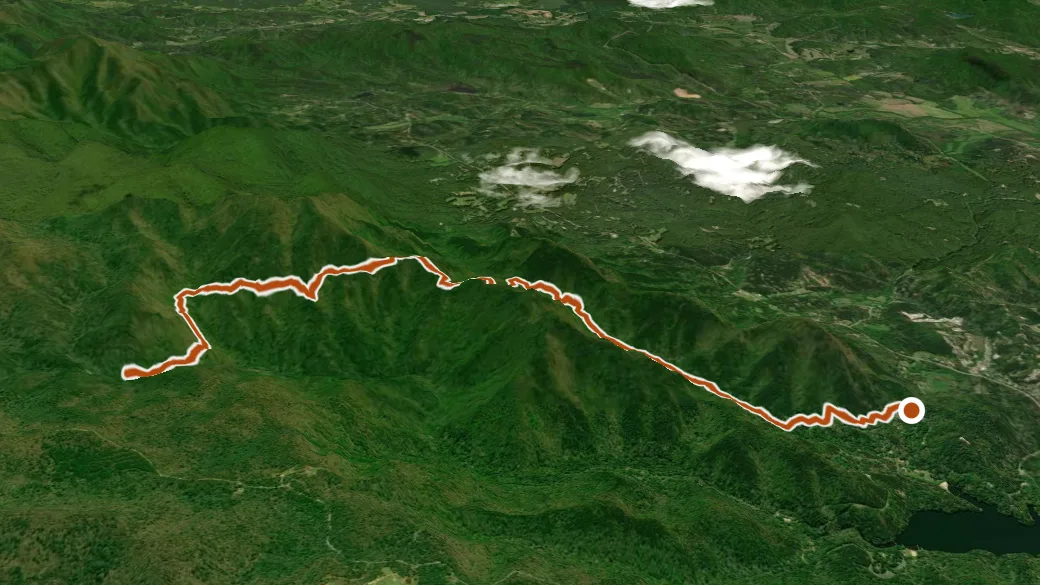 3-D terrain view of Smith Creek Trail