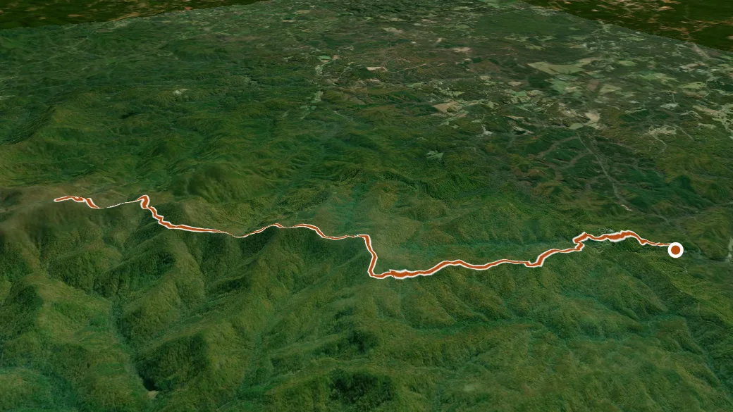3-D terrain view of Appalachian Approach Trail