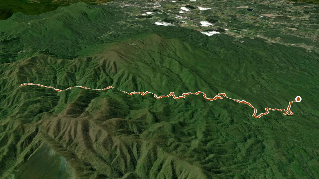 3-D terrain view of Conasauga River