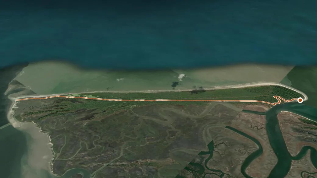 3-D terrain view of Main Road Trail