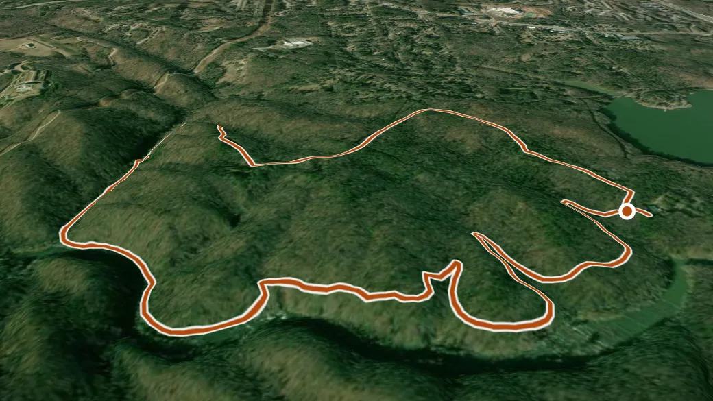 3-D terrain view of White Trail (Sweetwater Creek State Park)