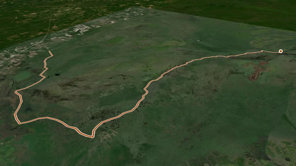 3-D terrain view of Red Trail