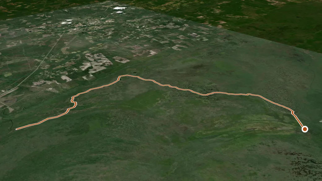 3-D terrain view of Green Trail