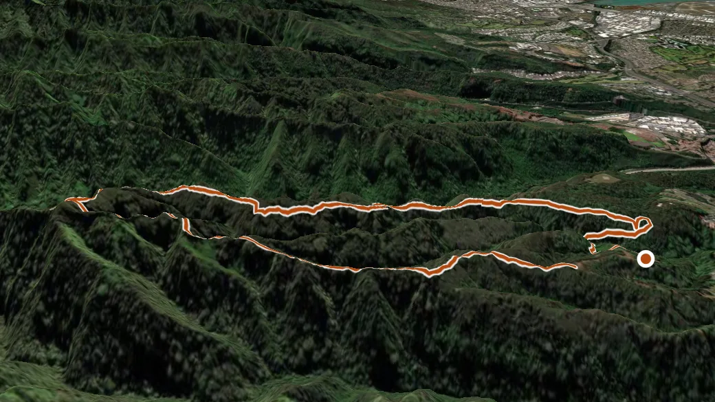 3-D terrain view of Aiea Loop Trail