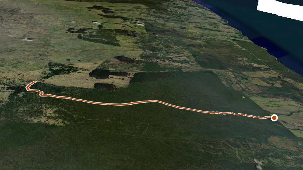 3-D terrain view of Humuula Trail