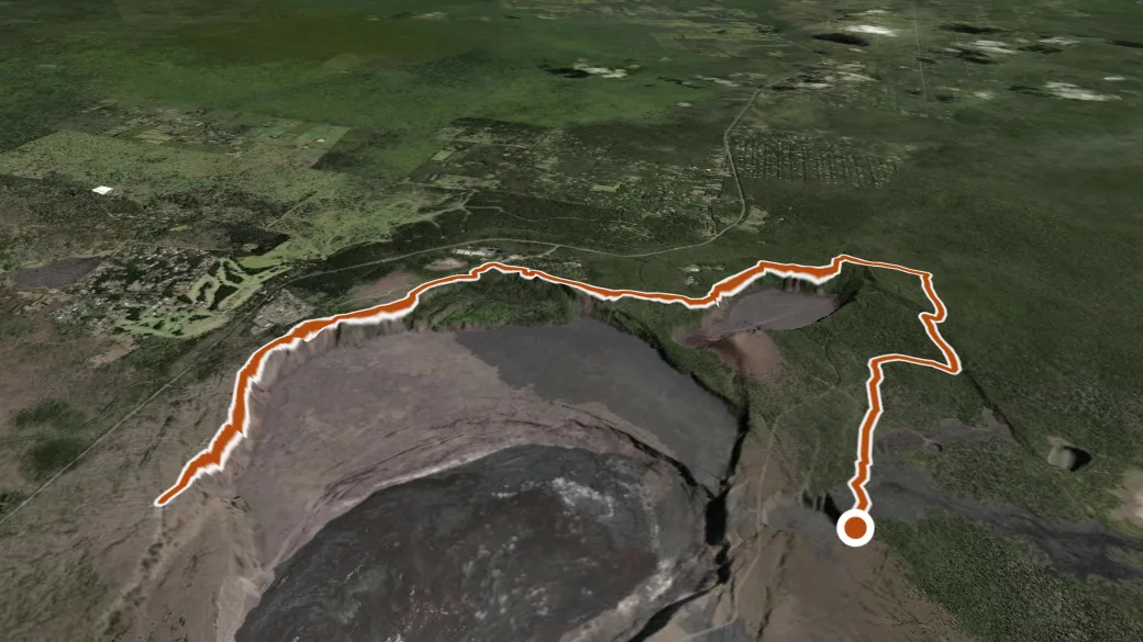 3-D terrain view of Crater Rim Trail