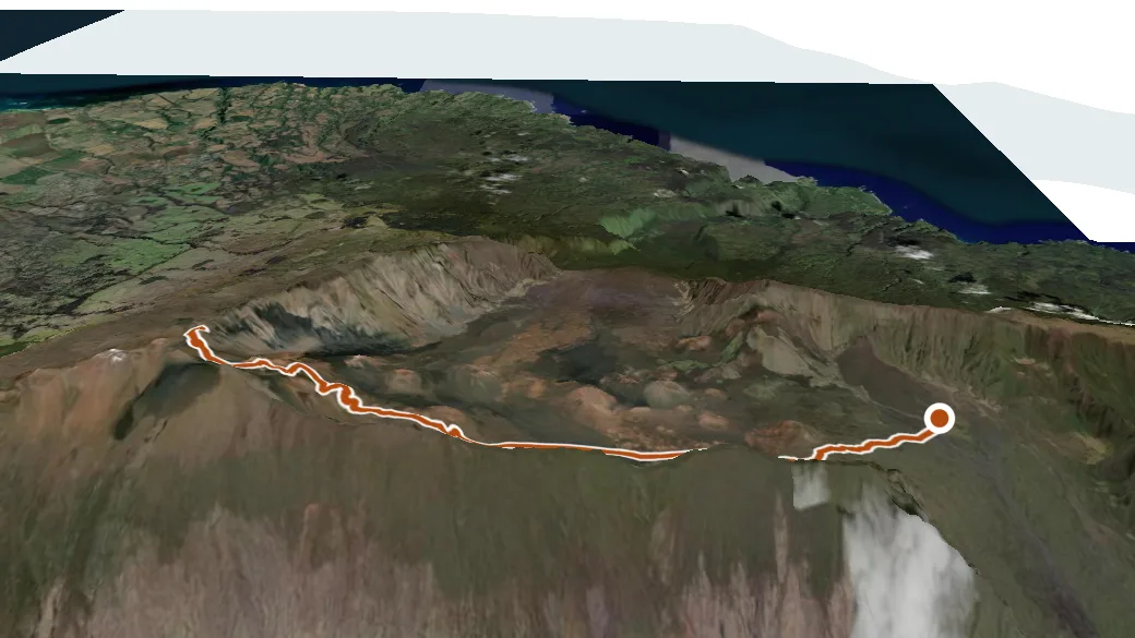 3-D terrain view of Sliding Sands Trail