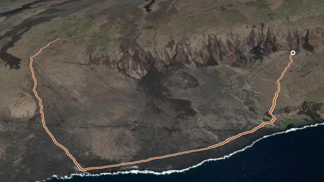 3-D terrain view of Ka'aha Trail