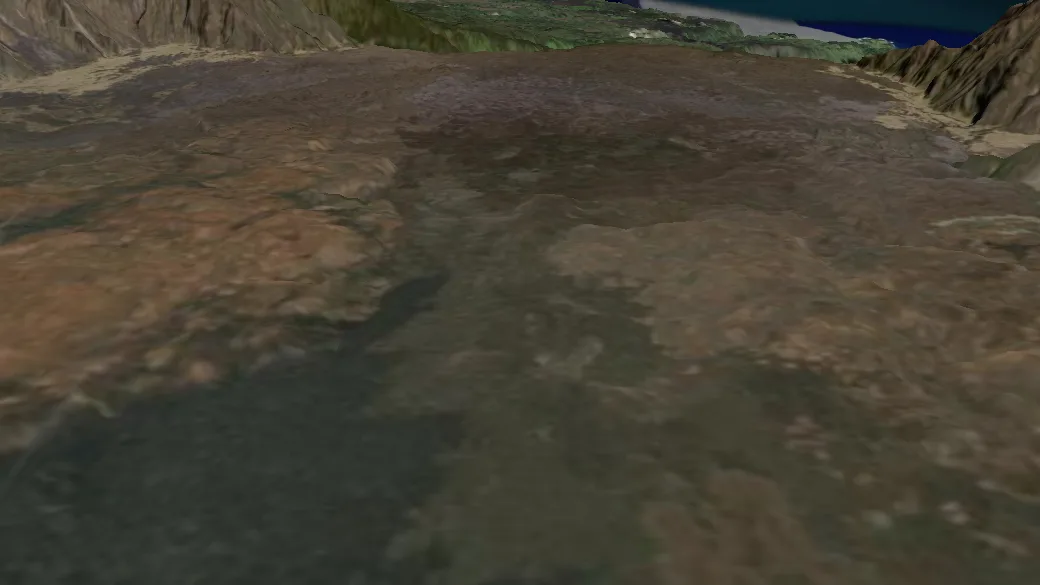 3-D terrain view of Ka Moa o Pele Loop