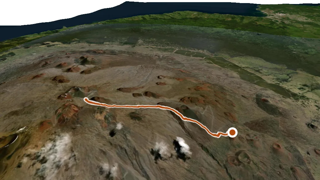 3-D terrain view of Mauna Kea–Humuʻula Trail