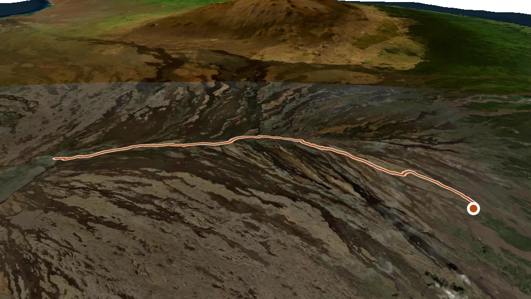 3-D terrain view of Mauna Loa Trail