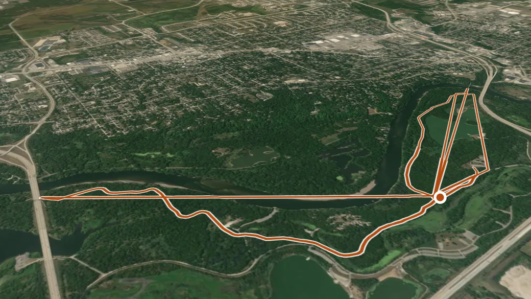 3-D terrain view of Cedar Valley Lakes