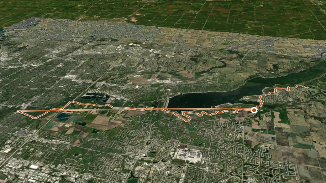 3-D terrain view of Neal Smith Trail
