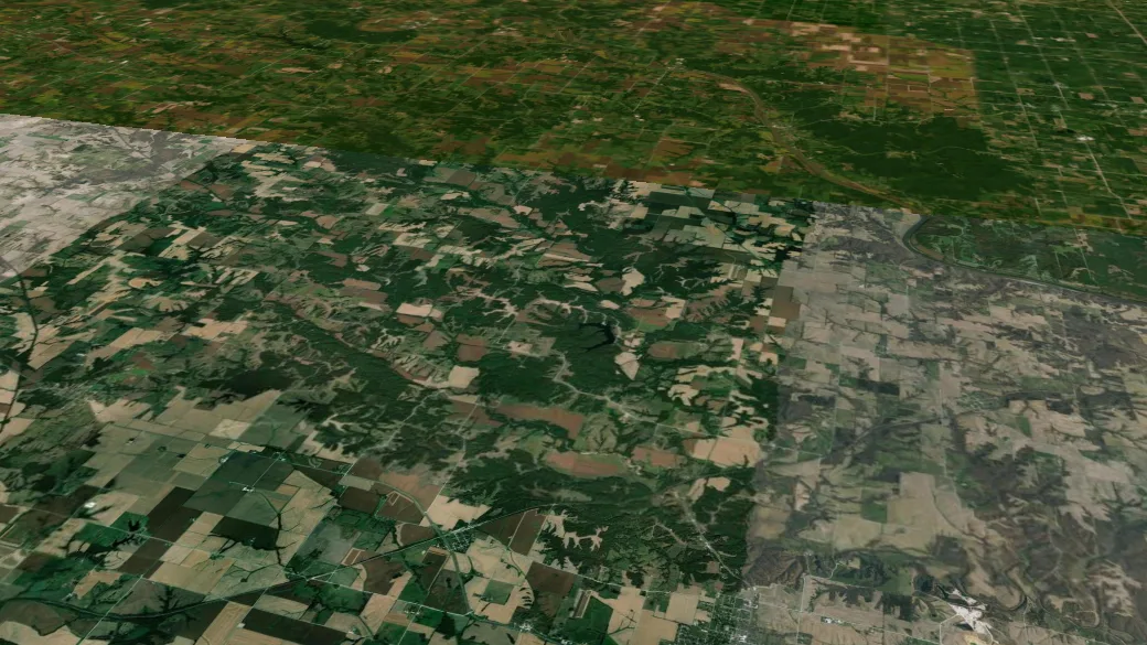 3-D terrain view of Fairfield Trail Loop