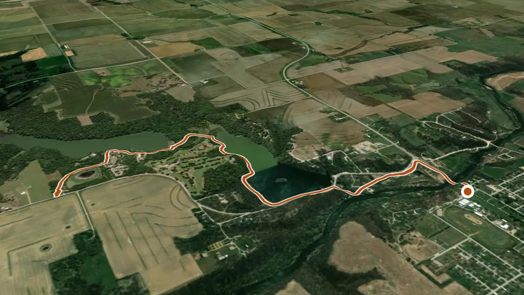 3-D terrain view of Pine Lake Recreation