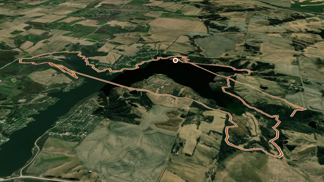 3-D terrain view of Rock Creek Lake Trail