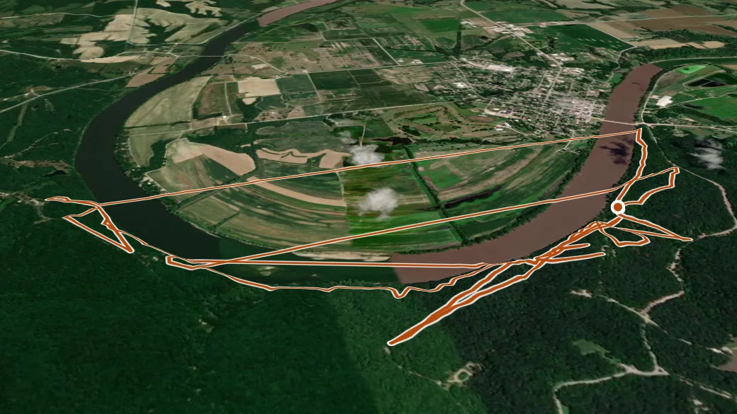 3-D terrain view of River