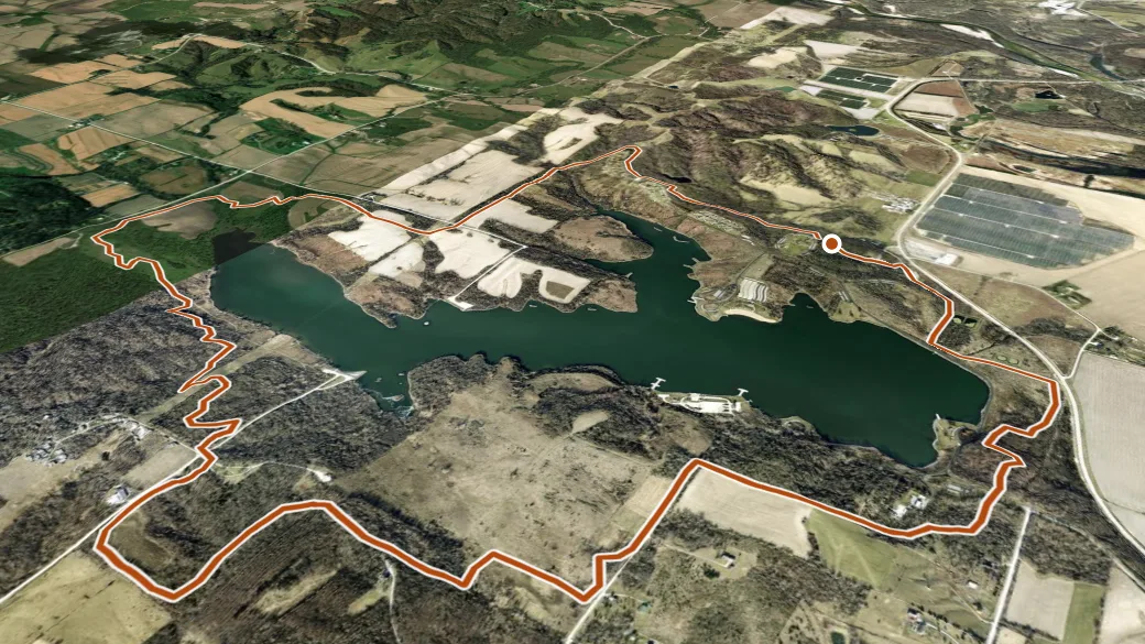 3-D terrain view of Pleasant Creek Multi-Use