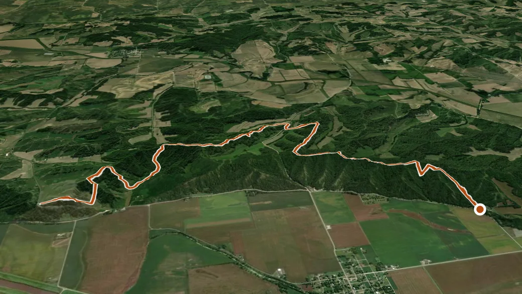 3-D terrain view of Brent's Trail