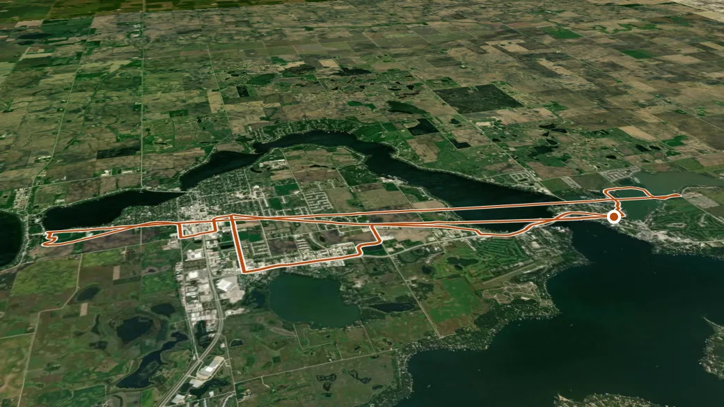 3-D terrain view of Spine Trail