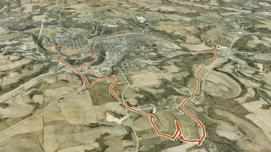 3-D terrain view of Trout Run Trail