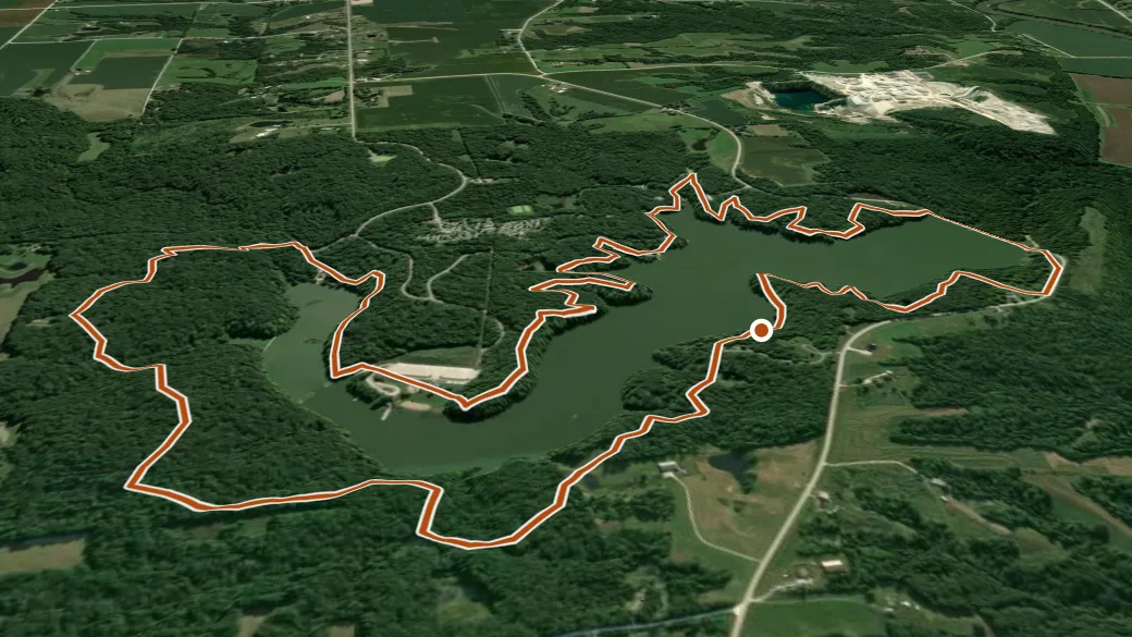 3-D terrain view of Lake