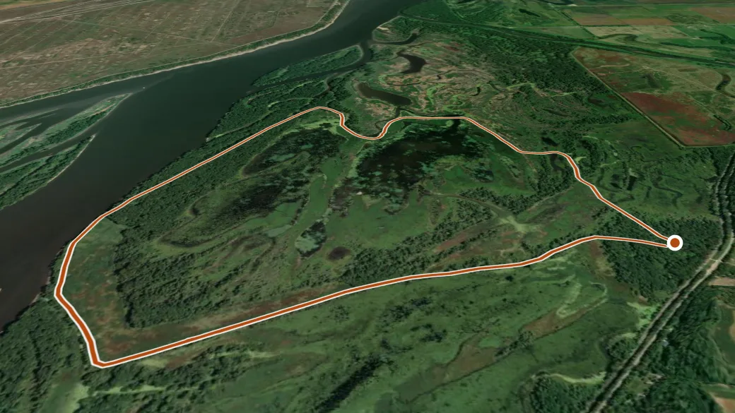 3-D terrain view of Pleasant Creek Trail