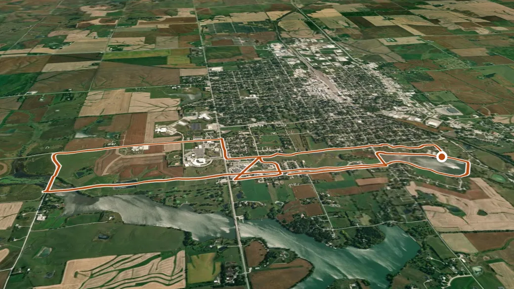 3-D terrain view of Park to Park Trail