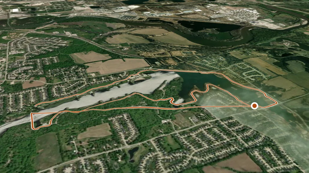 3-D terrain view of Mark C. Ackelson Trail