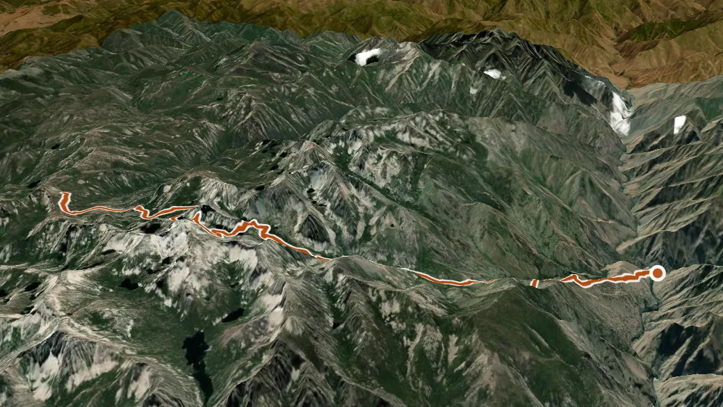 3-D terrain view of Waterfall