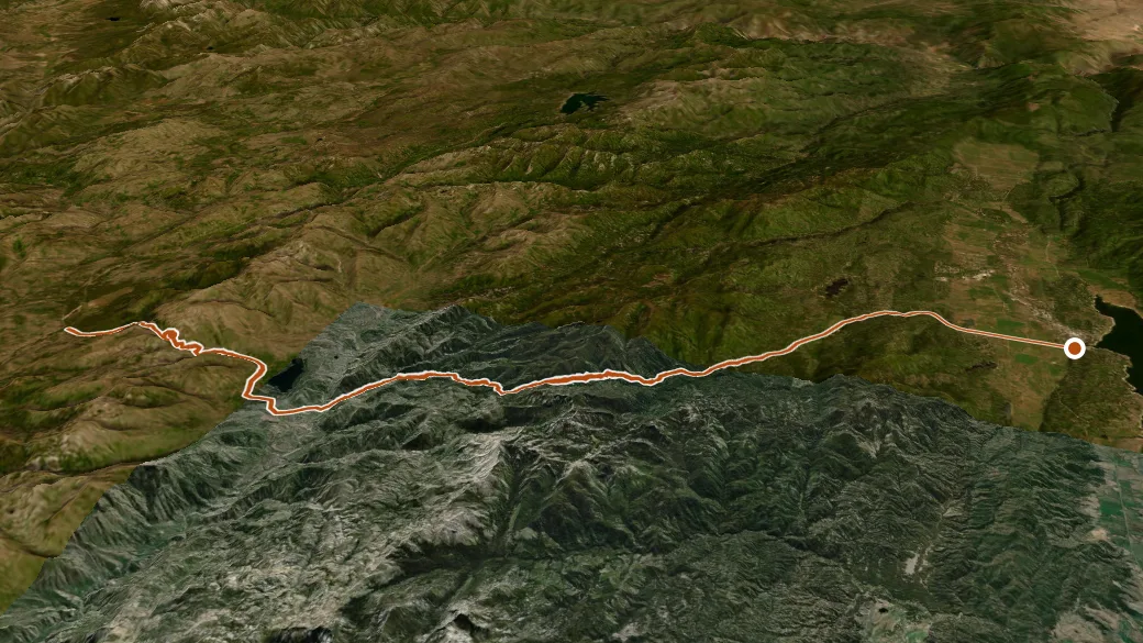 3-D terrain view of Cascade - Warm Lake
