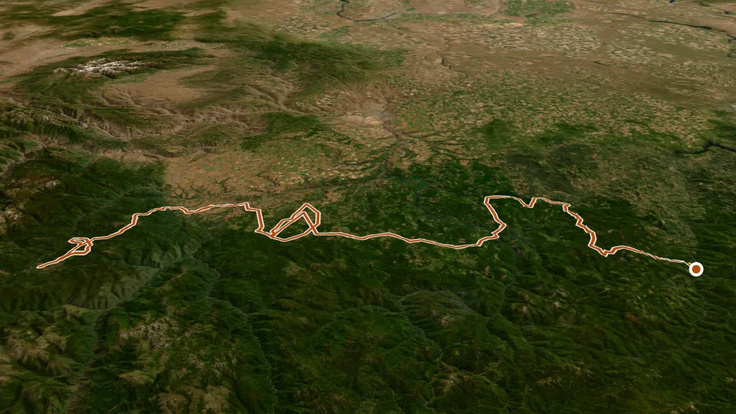 3-D terrain view of Elk City to Avery