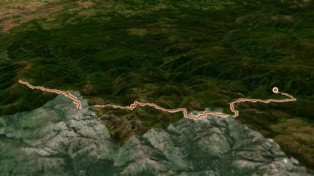 3-D terrain view of Eagle Mountain Trail