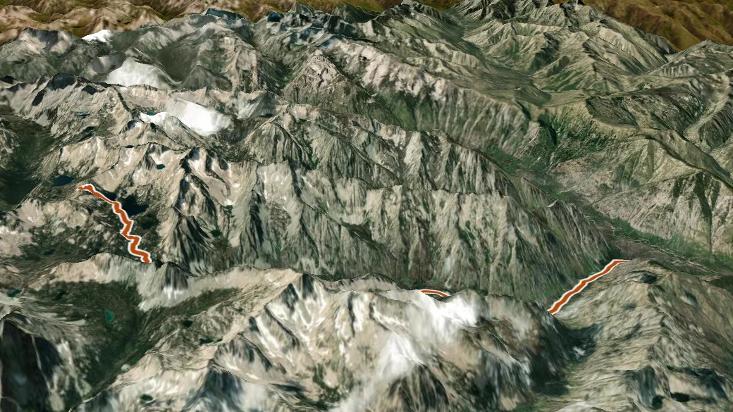 3-D terrain view of Redfish Creek - Baron Creek