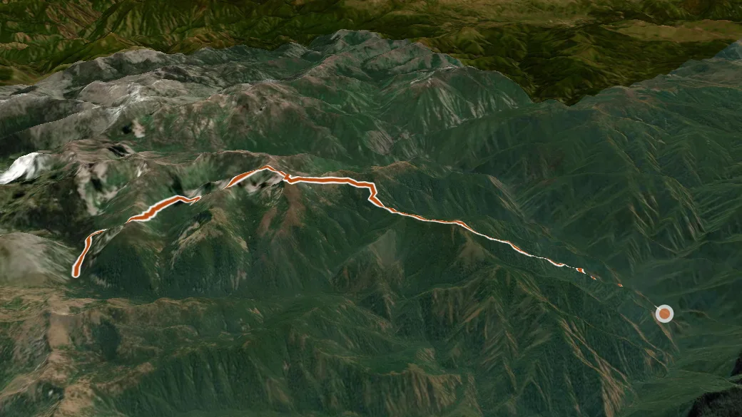 3-D terrain view of Disgrace Butte Trail