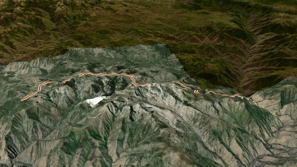 3-D terrain view of Cottonwood Butte