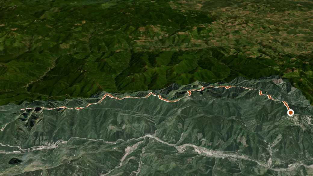 3-D terrain view of St. Joe Divide National Recreation Trail