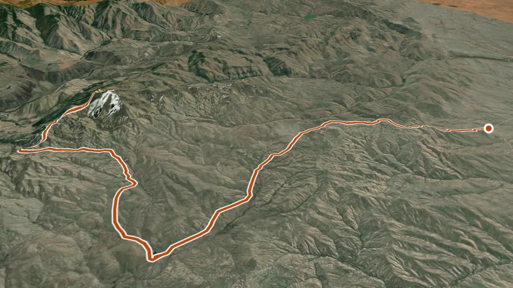 3-D terrain view of Danskin Lookout