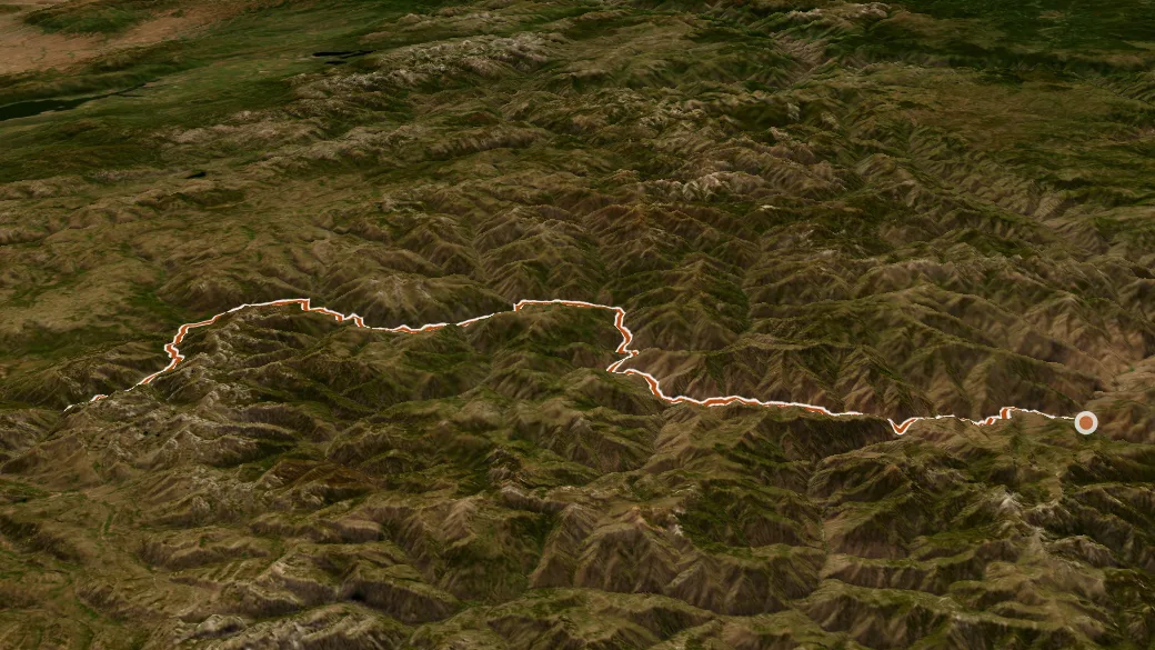 3-D terrain view of Middle Fork