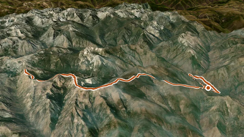 3-D terrain view of Center Mountain