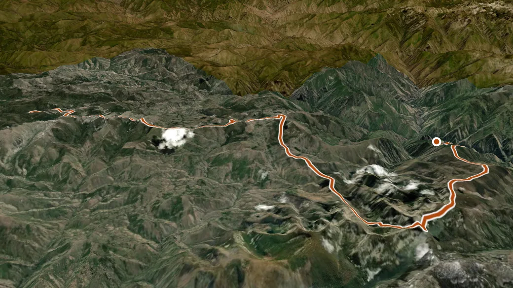3-D terrain view of Square Top-West Horse