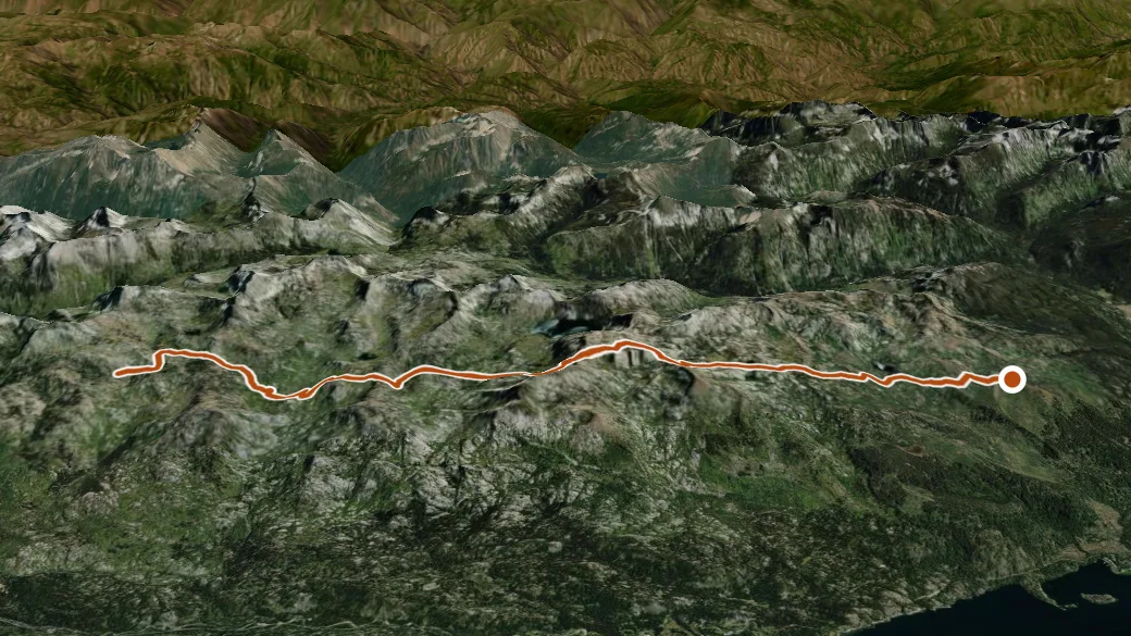 3-D terrain view of Crestline