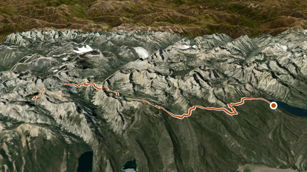3-D terrain view of Alice Lake-Redfish Lake
